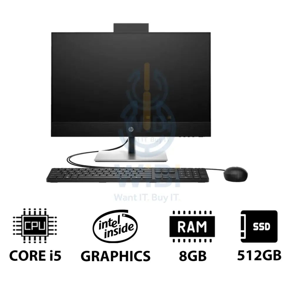HP ProOne 440 G9 AIO - i5 / 8GB / 512GB (NVMe M.2 SSD) / 23.8’’ FHD Non-Touch / DOS (Without OS) / 1YW - Desktop