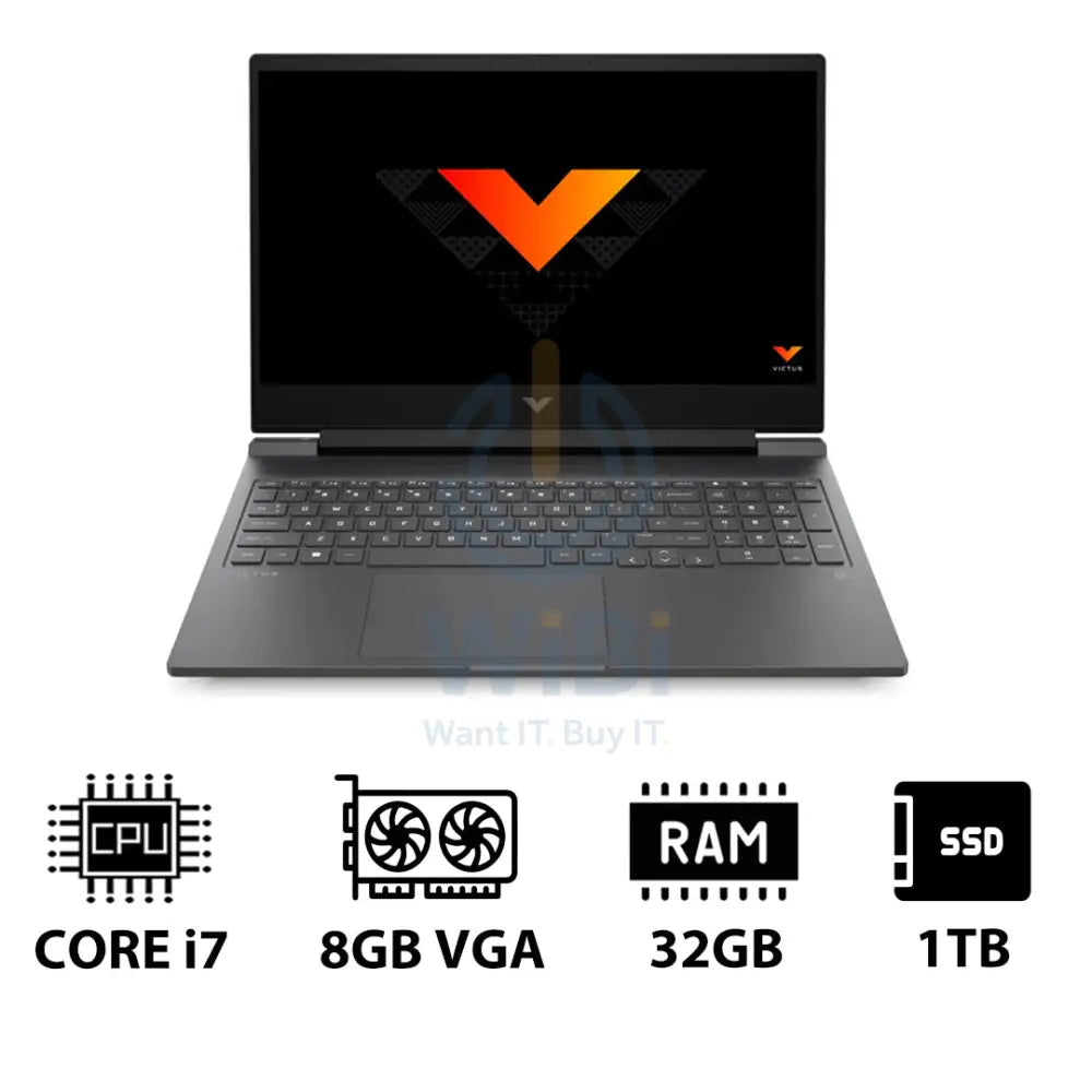 HP Victus Gaming Laptop 16-R0008NE - 16.1’’ QHD / i7 / 32GB / 1TB (NVMe M.2 SSD) / RTX 4060 8GB VGA / Win 11 Home / 1YW