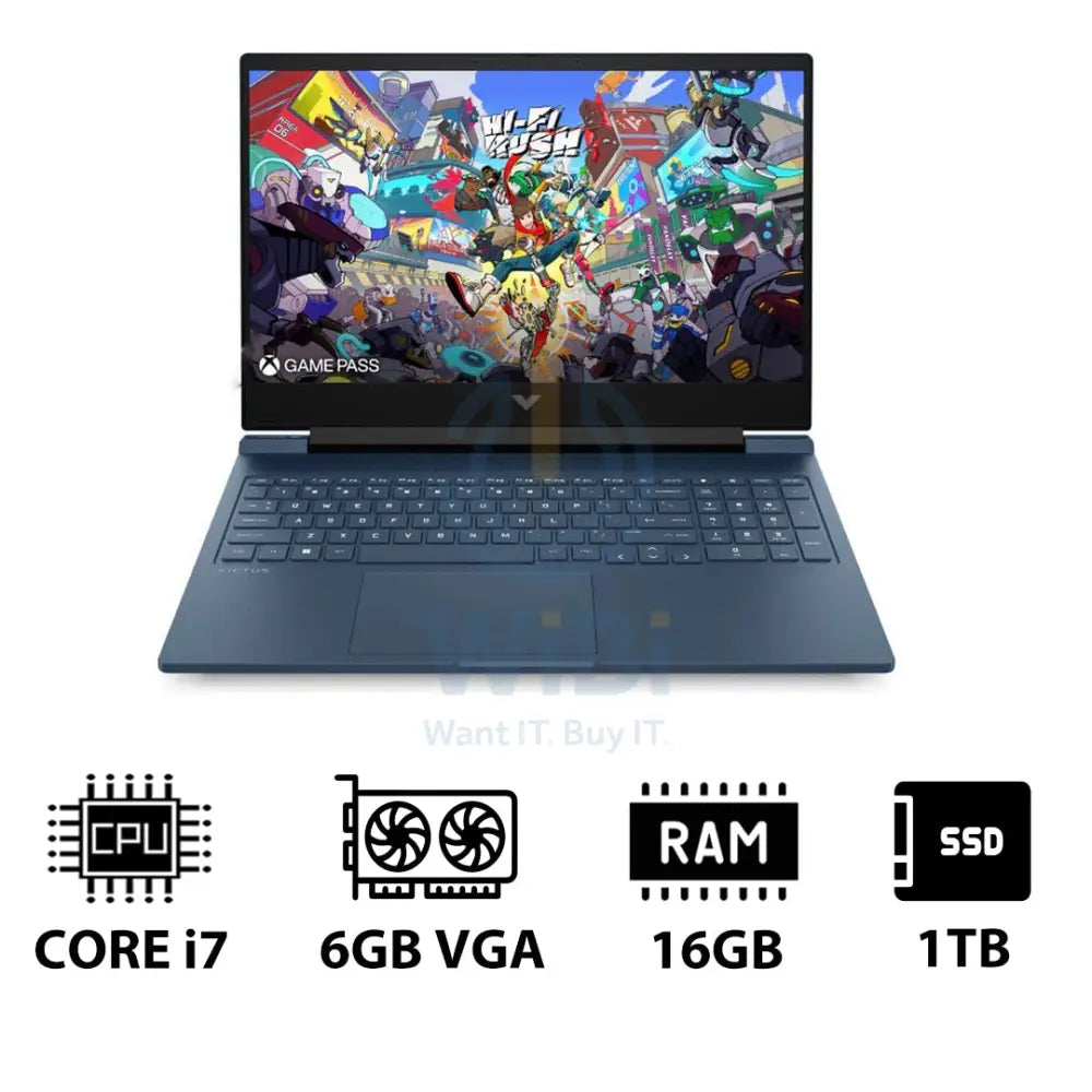 HP Victus Gaming Laptop 16-R1043NE - 16.1’’ FHD / i7 / 16GB / 1TB (NVMe M.2 SSD) / RTX 4050 6GB VGA / DOS (Without OS)