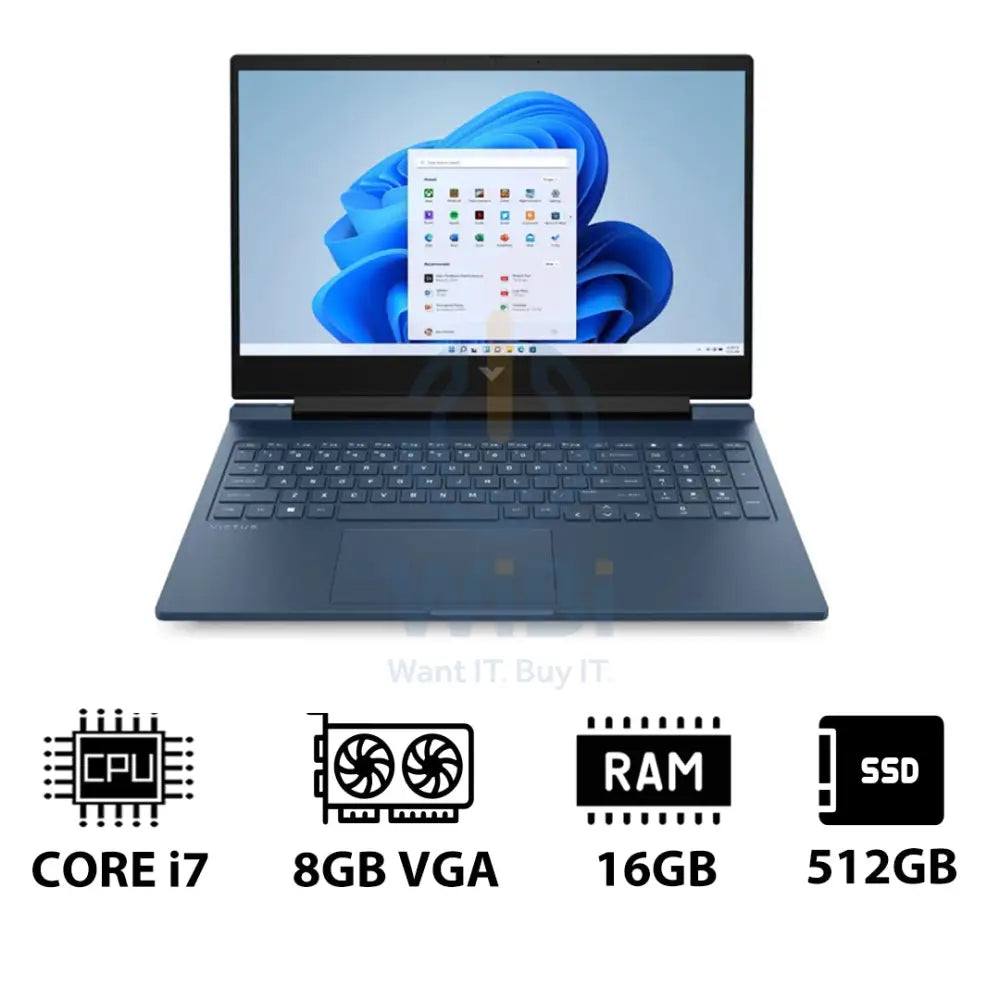 HP Victus Gaming Laptop 16-R1049NE - 16.1’’ FHD / i7 / 16GB / 512GB (NVMe M.2 SSD) / RTX 4060 8GB VGA / Win 11 Pro