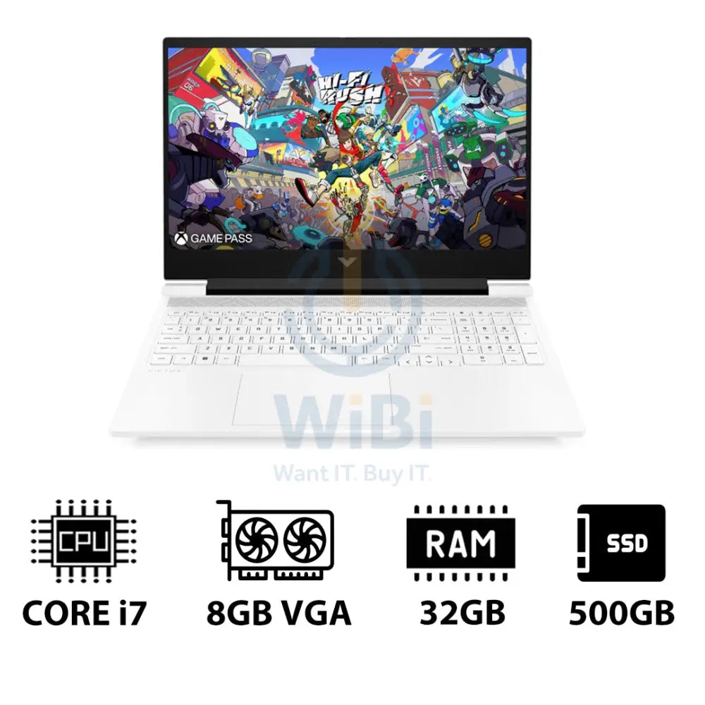 HP Victus Gaming Laptop 16-R1050NE - 16.1’’ FHD / i7 / 32GB / 500GB (NVMe M.2 SSD) / RTX 4070 8GB VGA / DOS (Without
