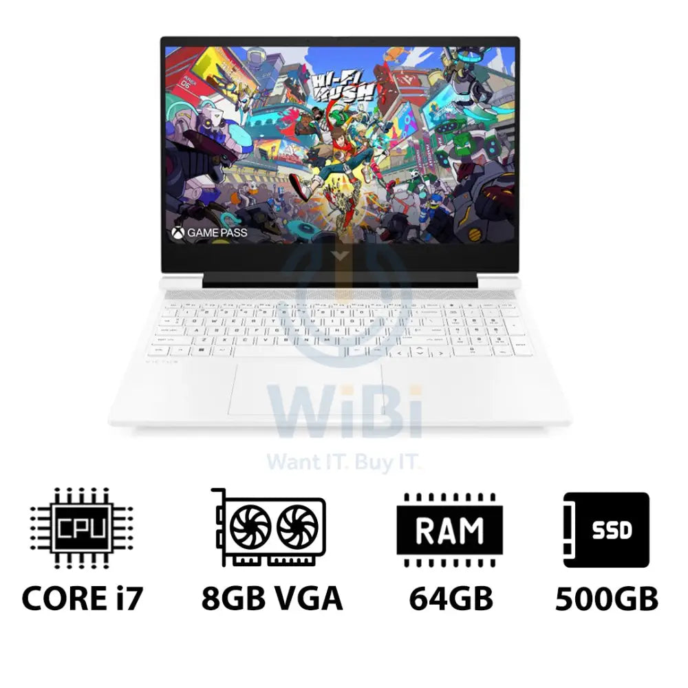 HP Victus Gaming Laptop 16-R1050NE - 16.1’’ FHD / i7 / 64GB / 500GB (NVMe M.2 SSD) / RTX 4070 8GB VGA / DOS (Without