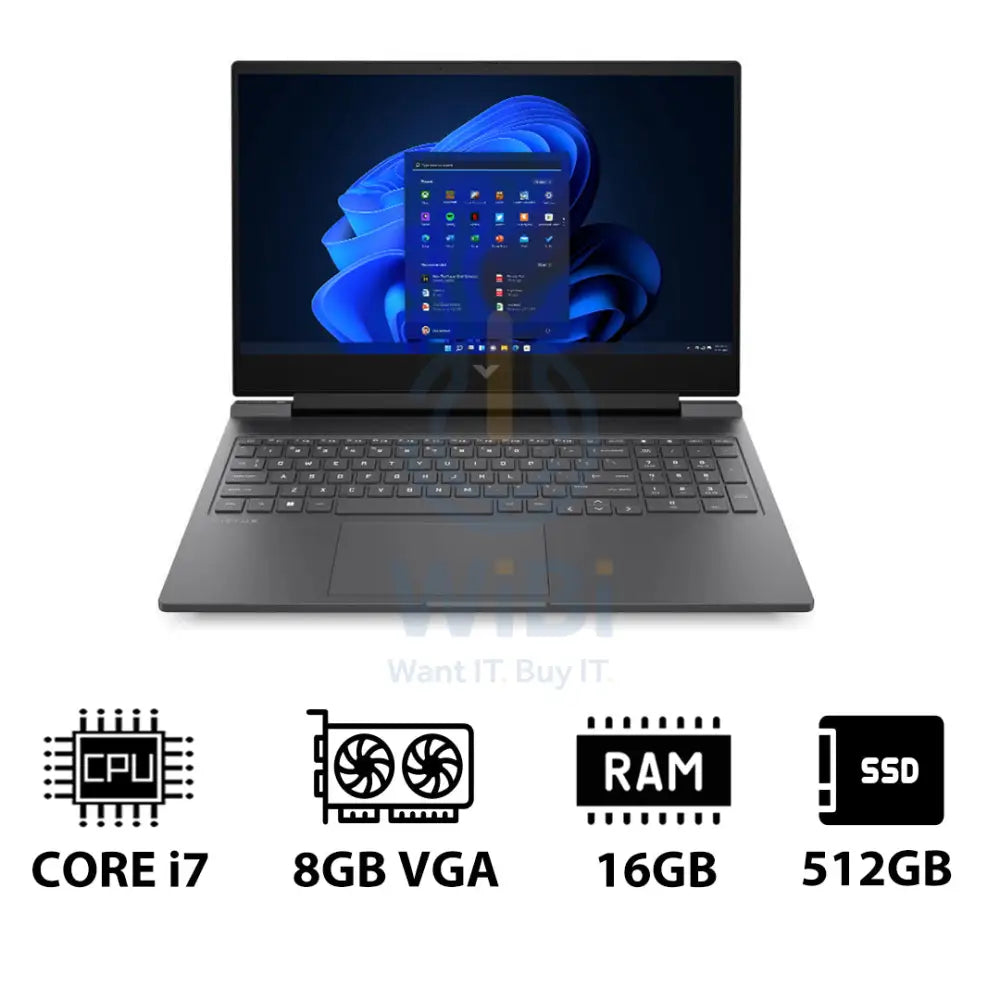 HP Victus Gaming Laptop 16-R1054NE - 16.1’’ FHD / i7 / 16GB / 512GB (NVMe M.2 SSD) / RTX 4060 8GB VGA / Win 11 Pro