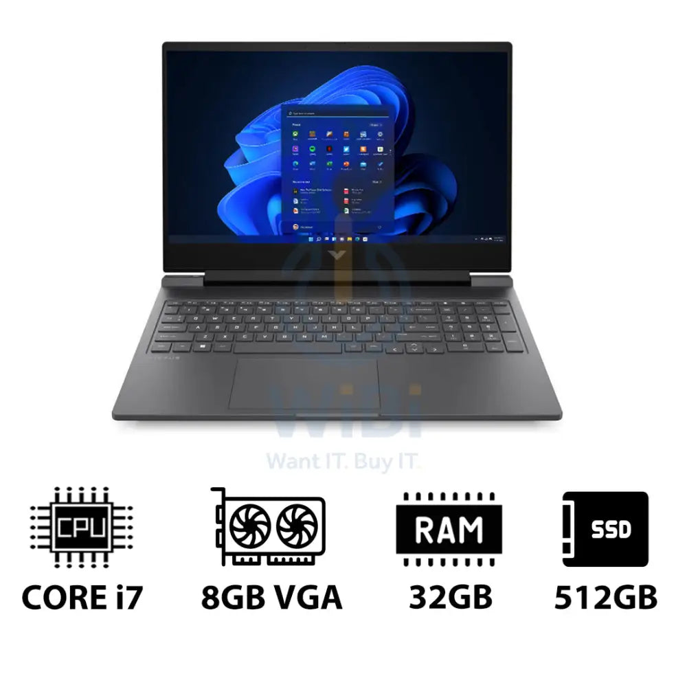 HP Victus Gaming Laptop 16-R1054NE - 16.1’’ FHD / i7 / 32GB / 512GB (NVMe M.2 SSD) / RTX 4060 8GB VGA / Win 11 Pro