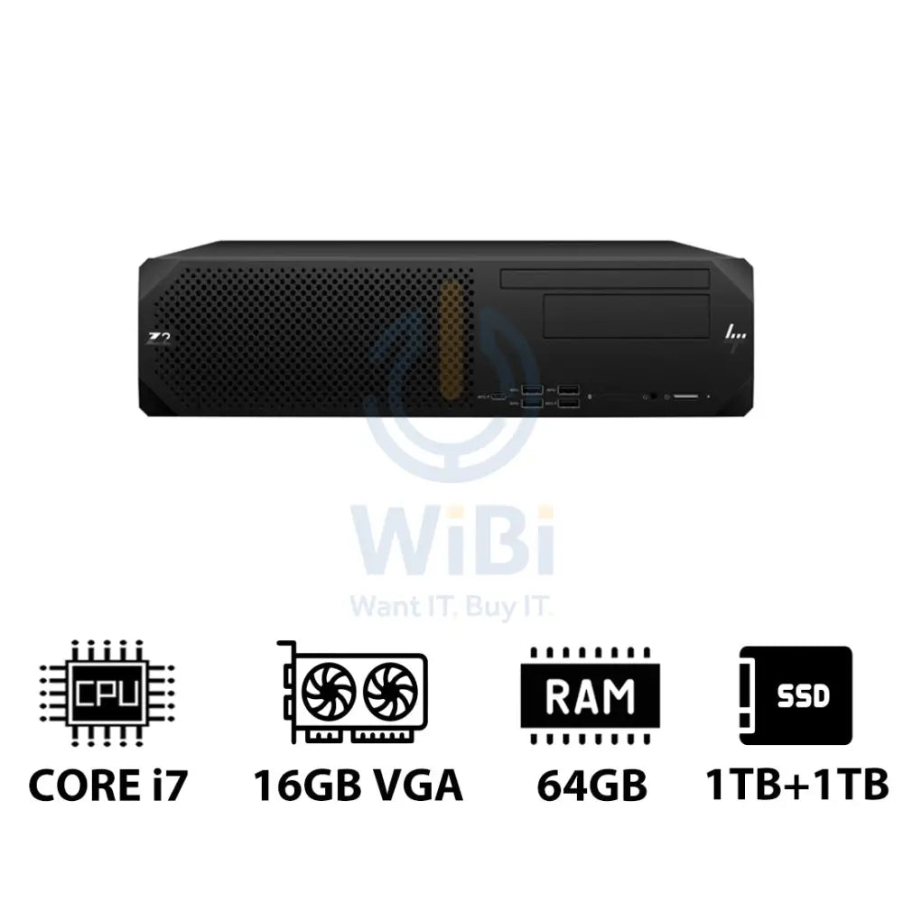HP Z2 G9 SFF Workstation - i7-13700K 3.40GHz / 16-Cores / 64GB / 1TB + 1TB (NVMe M.2 SSD) / RTX 2000 Ada 16GB VGA / Win