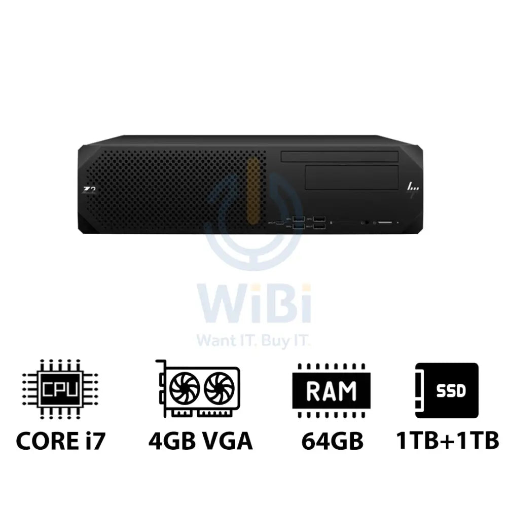 HP Z2 G9 SFF Workstation - i7-13700K 3.40GHz / 16-Cores / 64GB / 1TB + 1TB (NVMe M.2 SSD) / T400 4GB VGA / Win 11 Pro