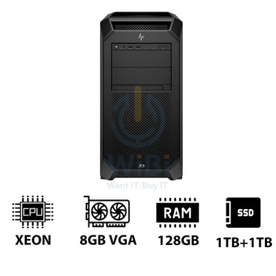 HP Z8 G5 Workstation - Xeon-2.0GHz / 12-Cores / 128GB / 1TB + 1TB (NVMe M.2 SSD) / T1000 8GB VGA / DOS (Without OS)