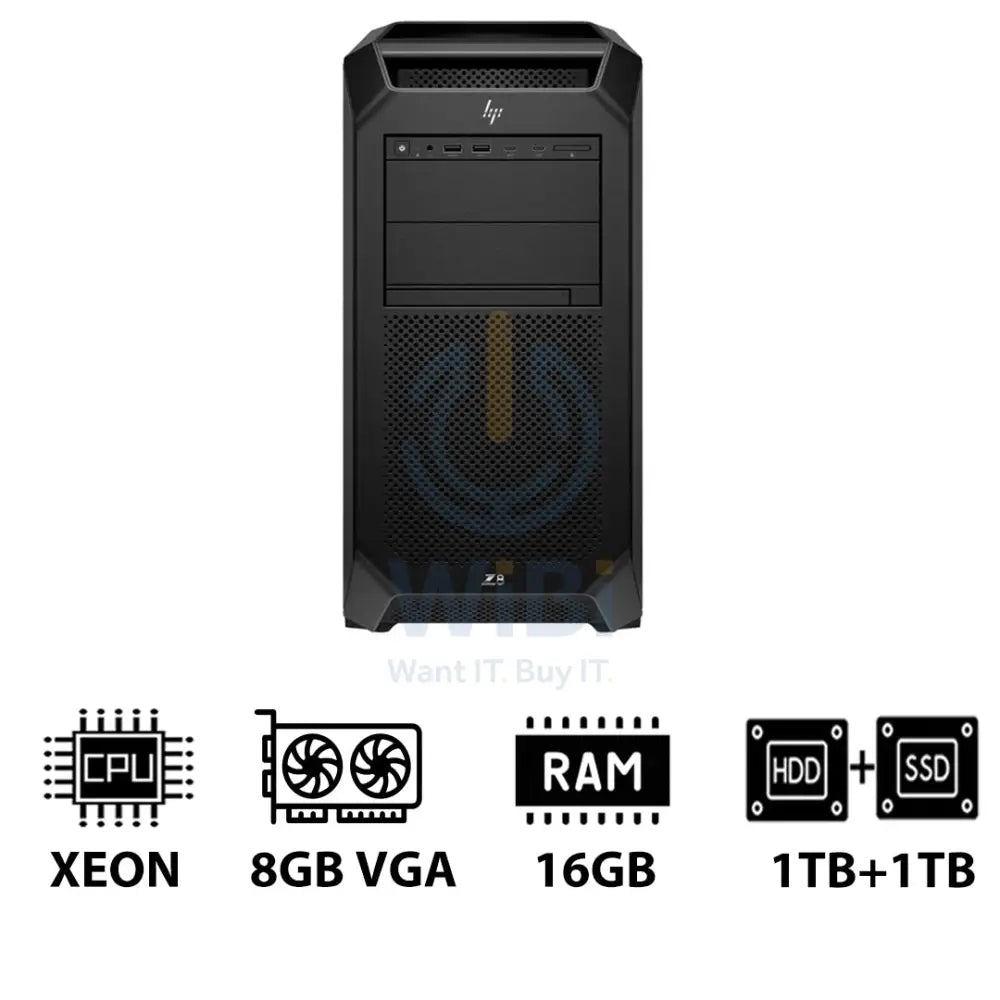 HP Z8 G5 Workstation - Xeon-2.0GHz / 12-Cores / 16GB / 1TB HDD + 1TB (NVMe M.2 SSD) / T1000 8GB VGA / DOS (Without OS)