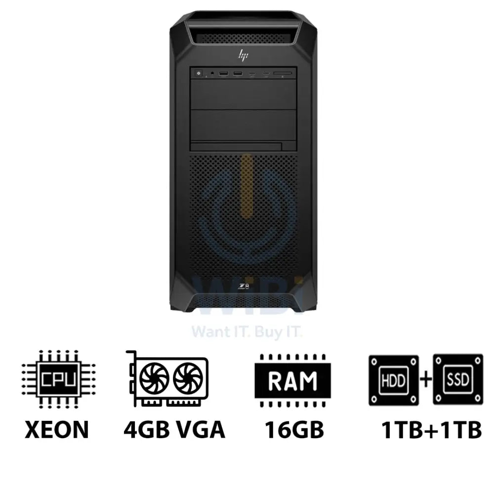 HP Z8 G5 Workstation - Xeon-2.0GHz / 12-Cores / 16GB / 1TB HDD + 1TB (NVMe M.2 SSD) / T400 4GB VGA / DOS (Without OS)