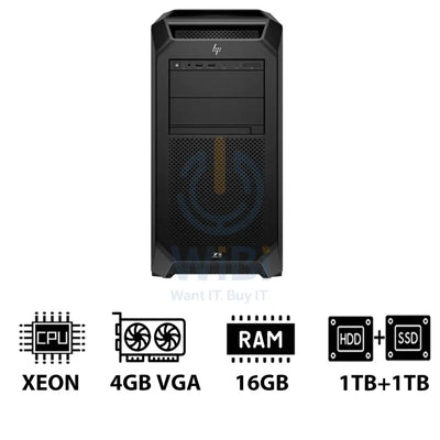 HP Z8 G5 Workstation - Xeon-2.0GHz / 12-Cores / 16GB / 1TB HDD + 1TB (NVMe M.2 SSD) / T400 4GB VGA / DOS (Without OS)