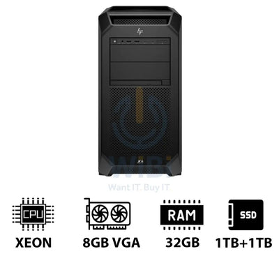 HP Z8 G5 Workstation - Xeon-2.0GHz / 12-Cores / 32GB / 1TB + 1TB (NVMe M.2 SSD) / T1000 8GB VGA / DOS (Without OS)