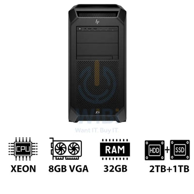 HP Z8 G5 Workstation - Xeon-2.0GHz / 12-Cores / 32GB / 2TB HDD + 1TB (NVMe M.2 SSD) / T1000 8GB VGA / Win 11 Pro / 3YW
