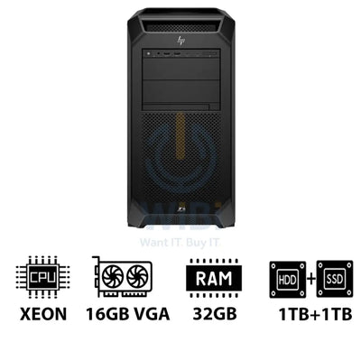HP Z8 G5 Workstation - Xeon-2.0GHz / 12-Cores / 32GB / RTX 2000 ADA 16GB VGA / 1TB HDD + 1TB (NVMe M.2 SSD) / DOS