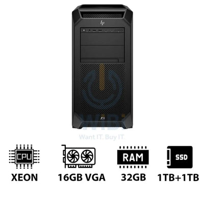 HP Z8 G5 Workstation - Xeon-2.0GHz / 12-Cores / 32GB / RTX 2000 ADA 16GB VGA / 1TB + 1TB (NVMe M.2 SSD) / Win 11 Pro