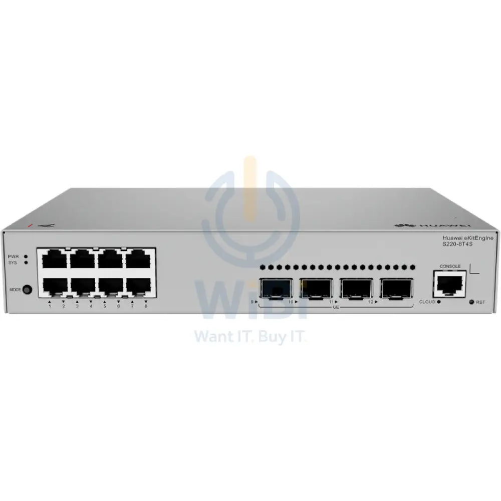 Huawei eKitEngine S220-8T4S Switch - 24 Gbit/s/s / GE RJ45 / GE SFP - Switch Networking Products > Switches