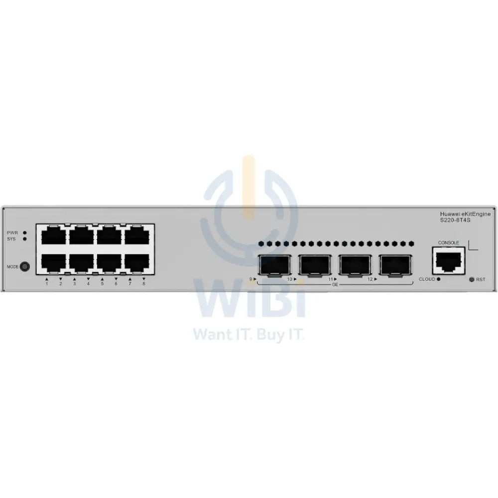 Huawei eKitEngine S220-8T4S Switch - 24 Gbit/s/s / GE RJ45 / GE SFP - Switch Networking Products > Switches
