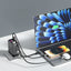 iEngage 100W AI PD Charger( USB-C+USB-C Cable+ USB- A) W/Interchangeable UK/EU Plug
