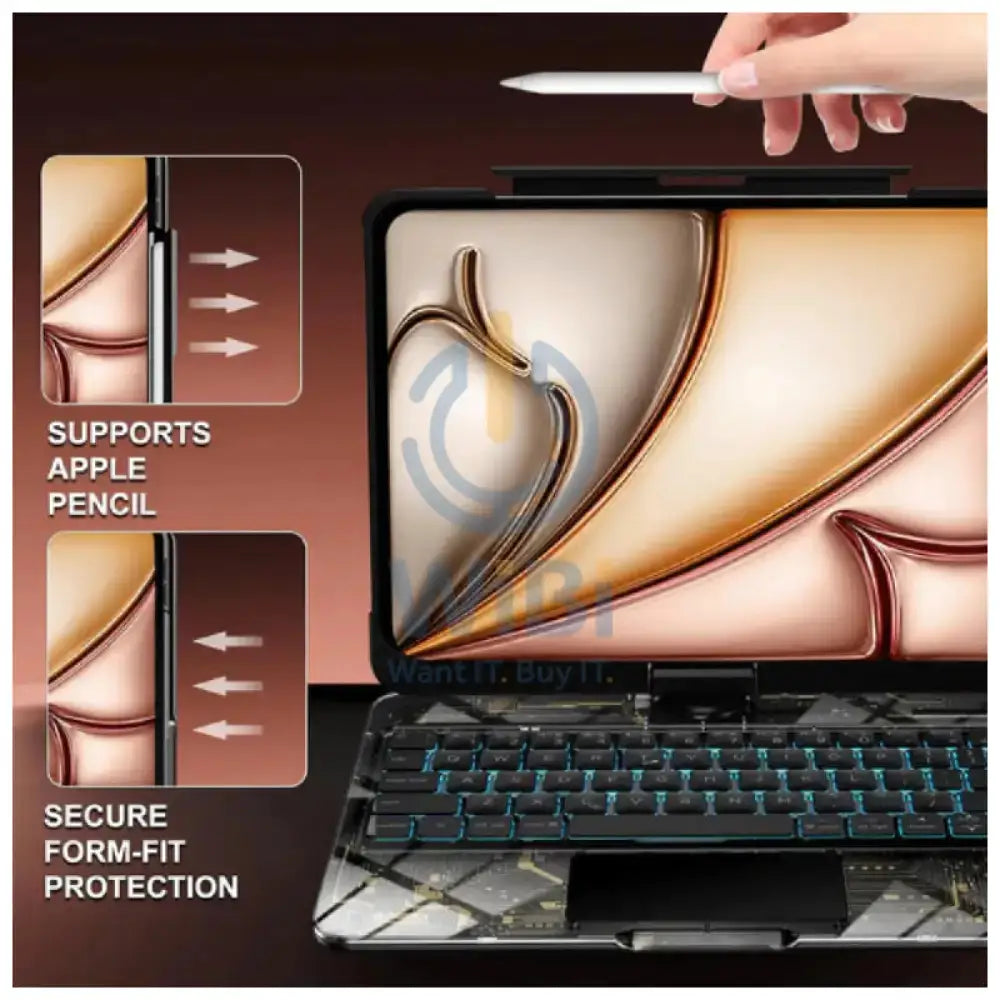 iFacemall Keyboard Case for iPad Air 11 RGB Backlit Accessories > Mobiles & Tablets > Tablets > Keyboard & Mouse