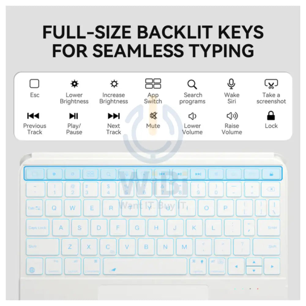 iFacemall Keyboard Case for iPad Air 11 - RGB Backlit – White Accessories > Mobiles & Tablets > Tablets > Keyboard &