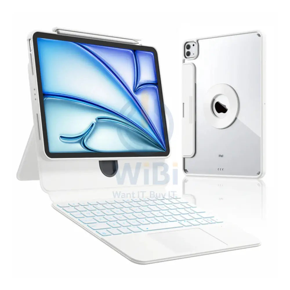 iFacemall Keyboard Case for iPad Air 11 - RGB Backlit – White Accessories > Mobiles & Tablets > Tablets > Keyboard &