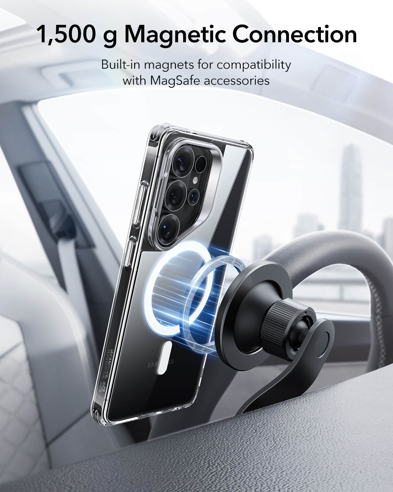 ESR Classic Hybrid Stash Stand Case For Samsung Galaxy S26 Ultra - Clear
