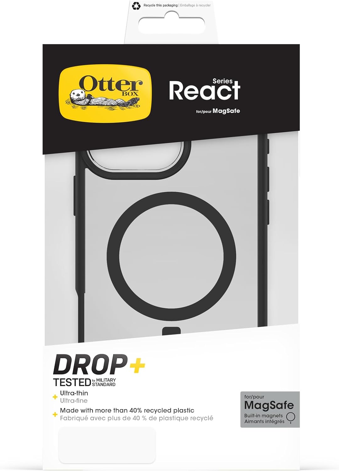Otterbox iPhone 16 Pro Max React Magsafe Case - Clear/Black