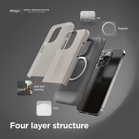 Elago iPhone 15 Pro Magsafe Glide Case - Stone / Medium Gray