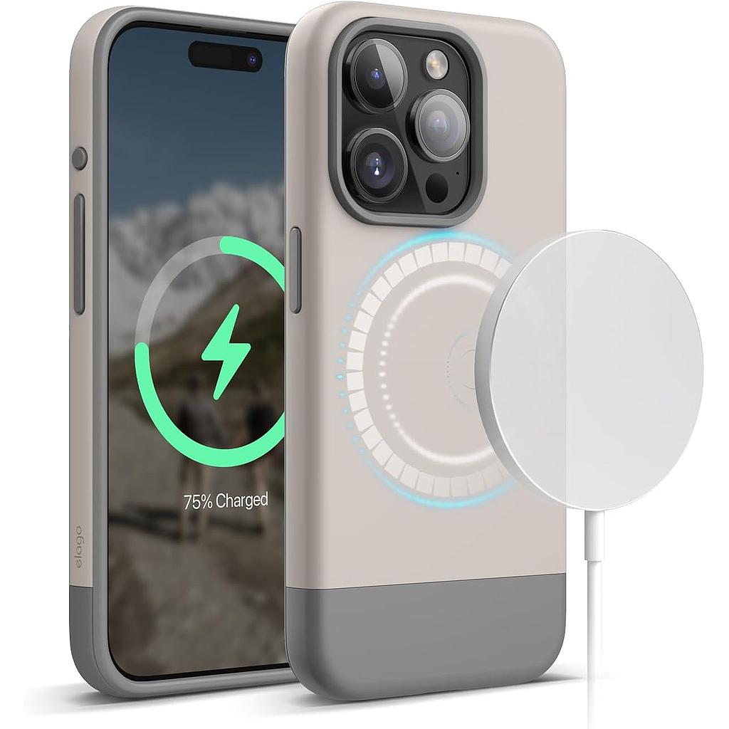 Elago iPhone 15 Pro Magsafe Glide Case - Stone / Medium Gray