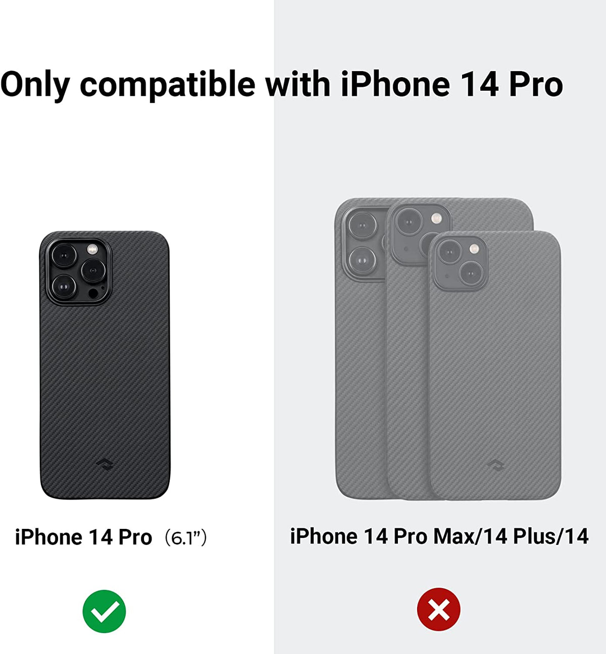 Pitaka Iphone 14 Pro Magez Case - Black/Grey Twill