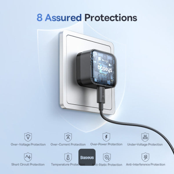 Baseus Palm Fast Charger with Cable - USB-C / 30W / Cluster Black