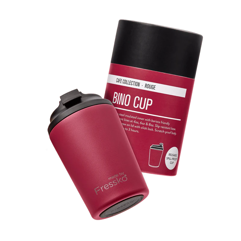 Fressko Bino 227ml / 8oz Cup - Stainless Steel - Rouge