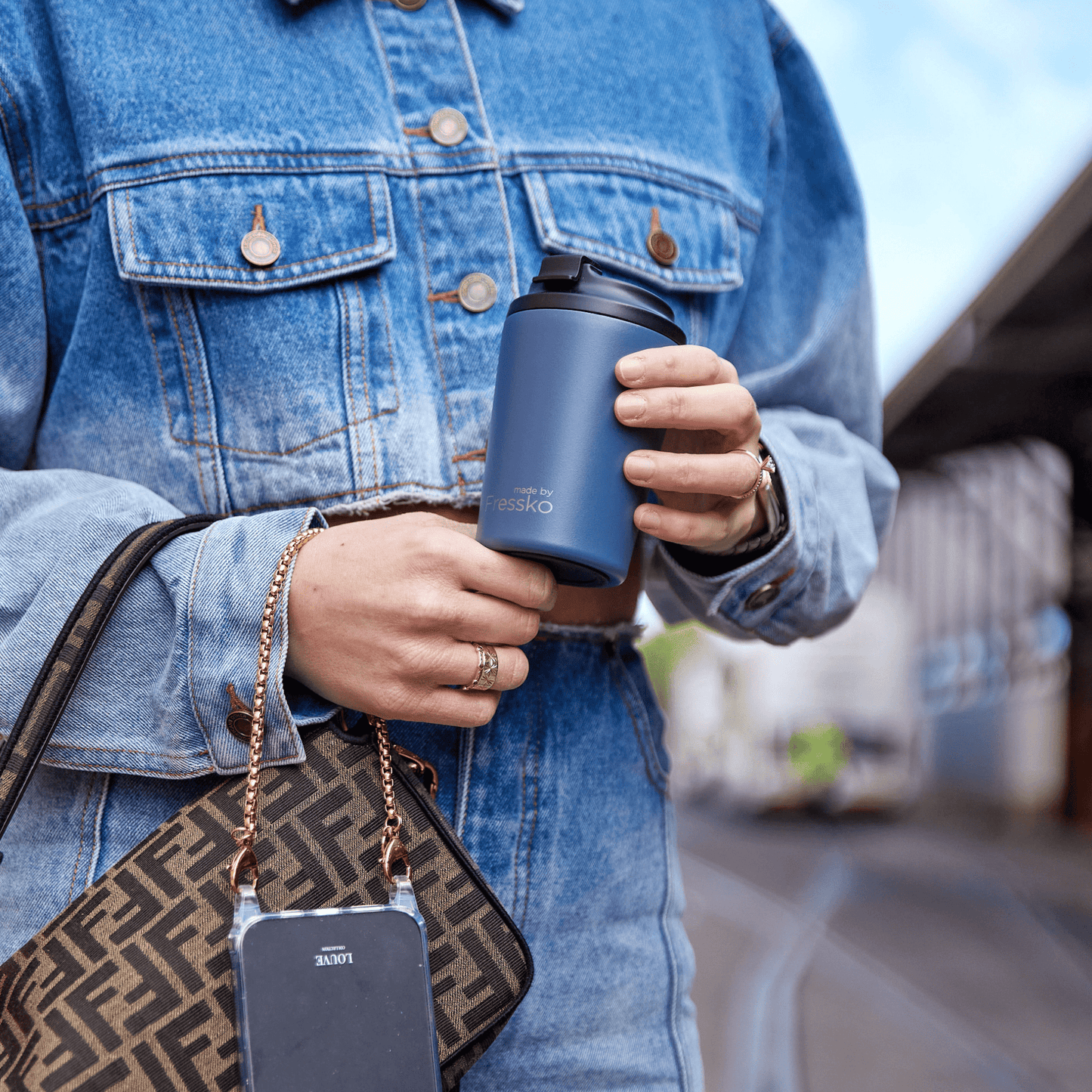 Fressko Bino 227ml / 8oz Cup - Stainless Steel - Denim