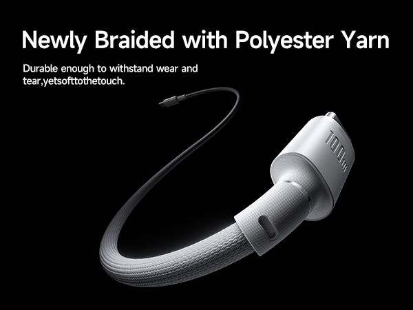 Baseus New Braided Fast Charging Cable - USB-C / 100W / 1 Meter / White