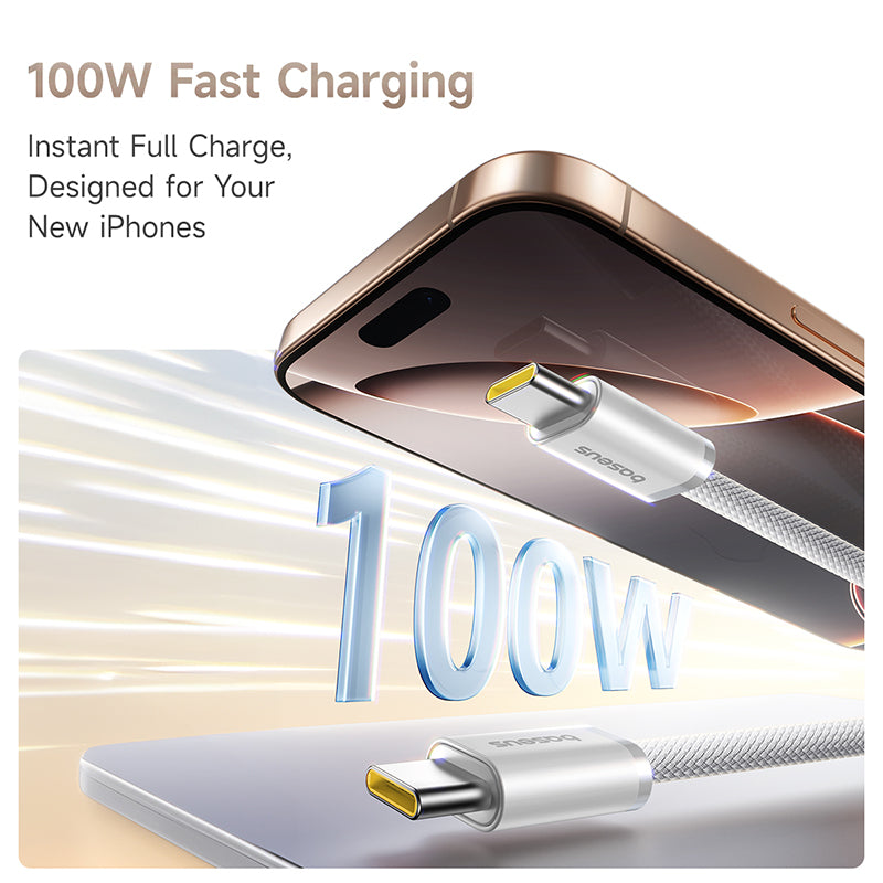 Baseus Dynamic 4 Pro Magnetic Fast Charging Cable - USB-C / 100W / 1 Meter / White