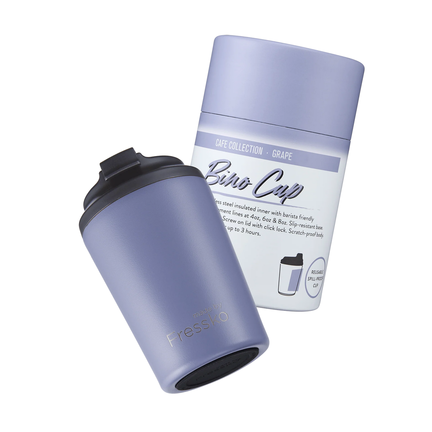 Fressko Bino 227ml / 8oz Cup - Stainless Steel - Grape