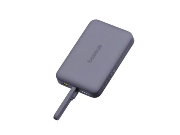 Baseus EnerFill FM11 Magnetic Wirless 15W Power Bank with Built-in USB-C Cable - 10000mAh / 30W /USB-C /  Cosmic Black
