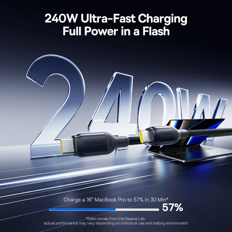 Baseus PicoGo Ⅱ Ultra Fast Charging Cable - USB-C / 240W / 2 Meter / Black
