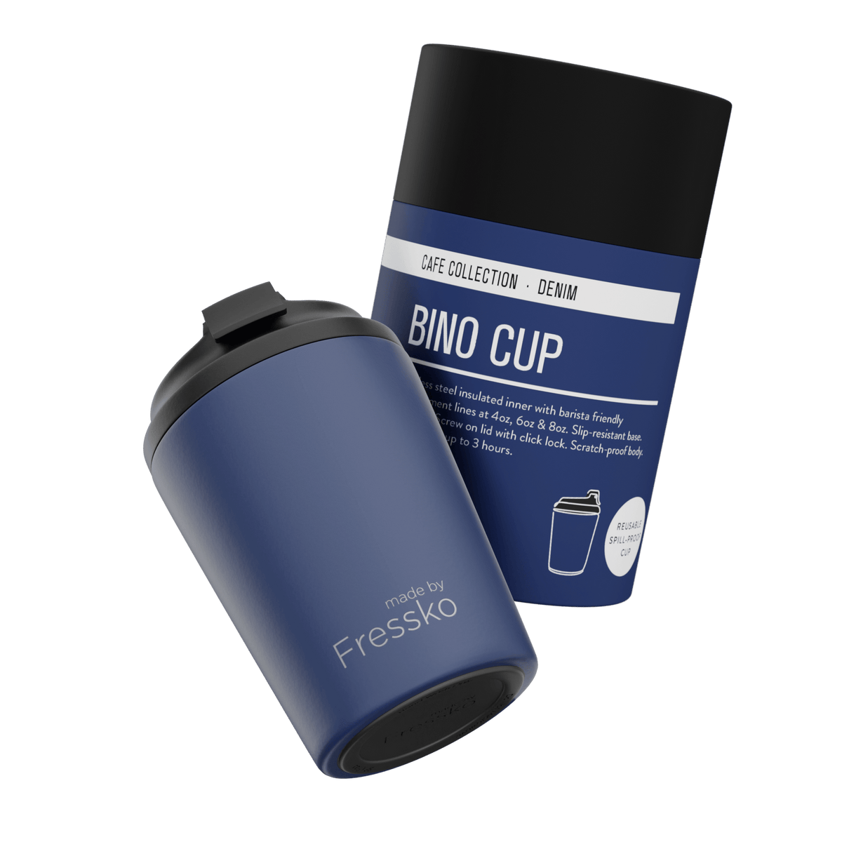 Fressko Bino 227ml / 8oz Cup - Stainless Steel - Denim
