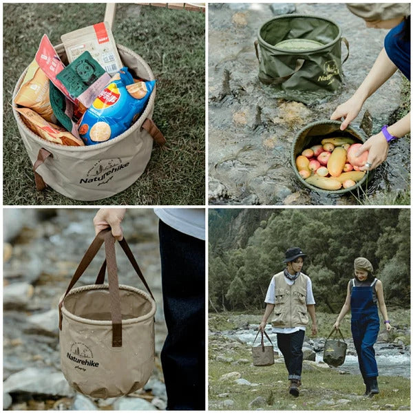 Naturehike Foldable Round Bucket - Light Brown (20L)