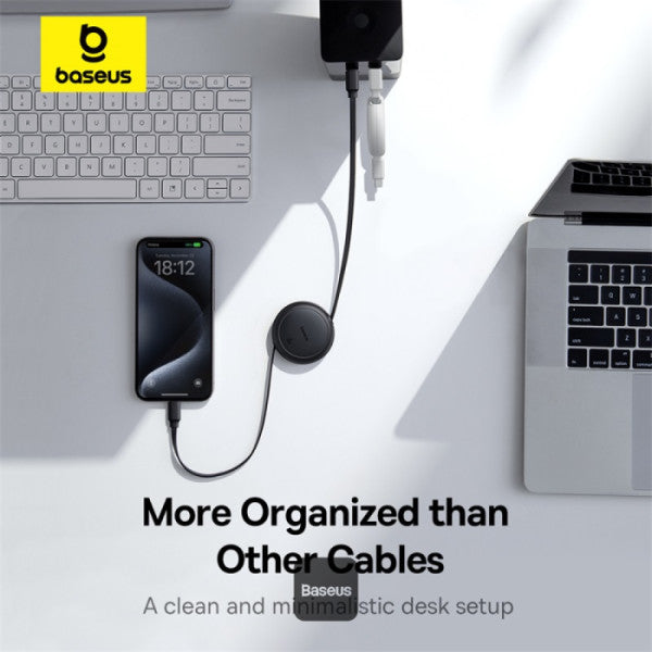 Baseus Free2Pull Mini Cable - USB-C / 60W / 1 Meter / Cluster Black