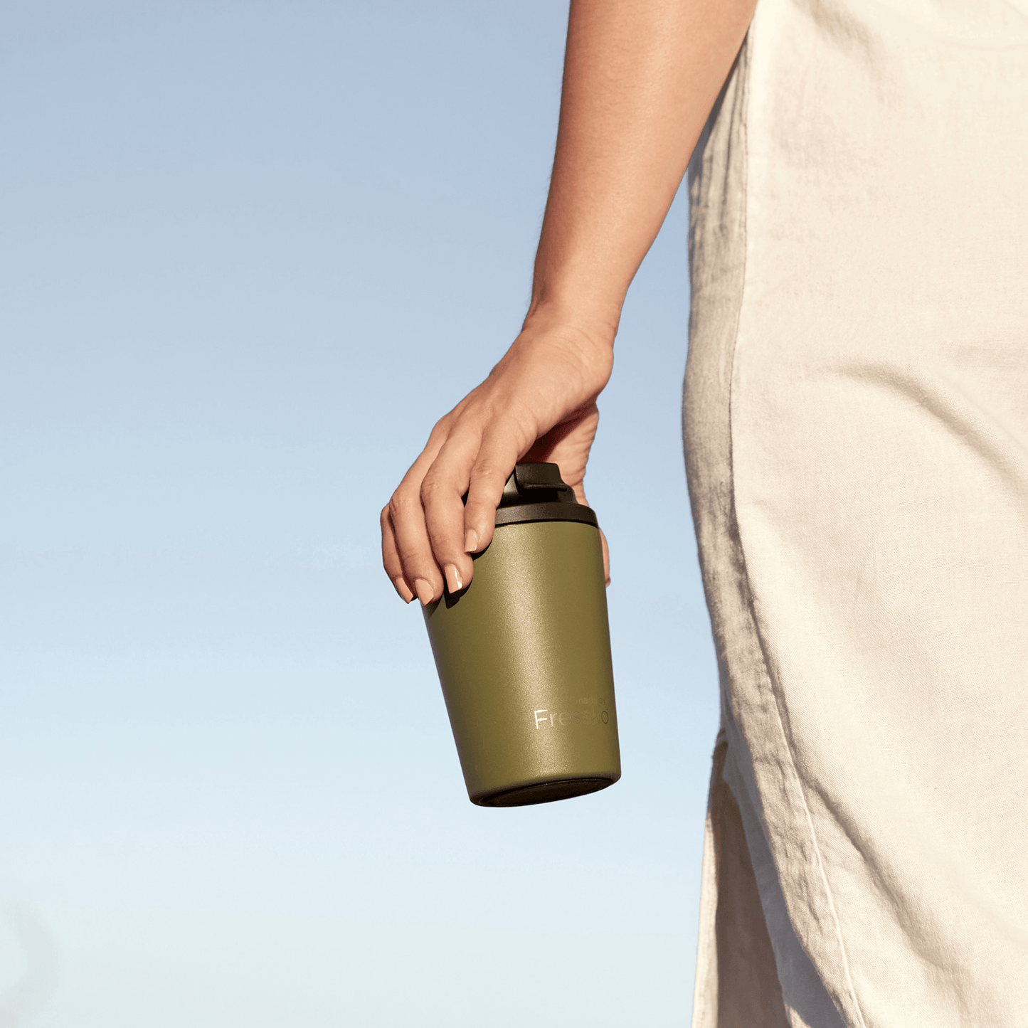 Fressko Camino 340ml / 12oz Cup - Stainless Steel - Khaki