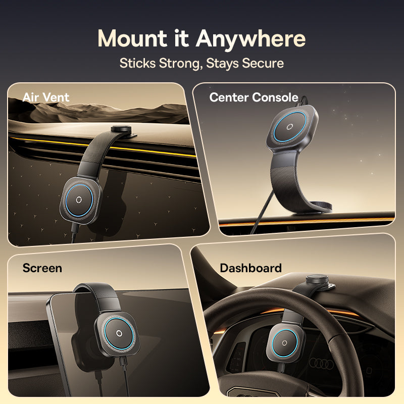 Baseus PrimeTrip C03Pro Magnetic Wireless Car Charger Mount - Cosmic Black
