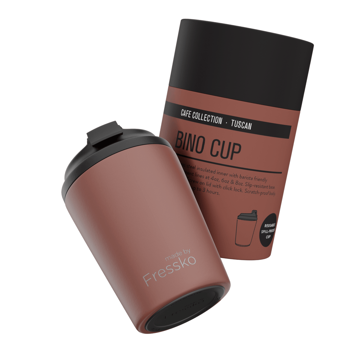 Fressko Bino 227ml / 8oz Cup - Stainless Steel - Tuscan