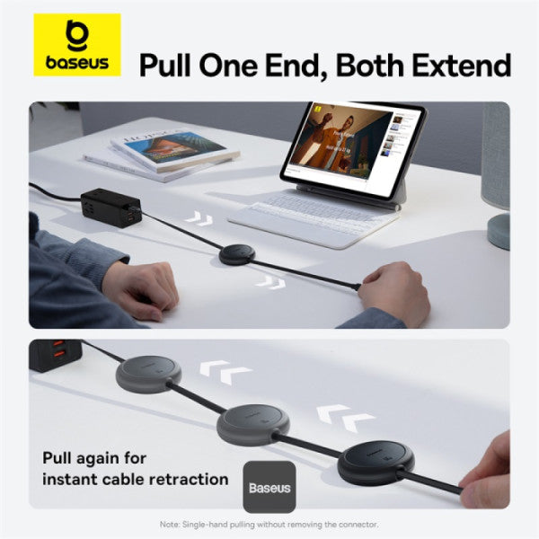 Baseus Free2Pull Mini Cable - USB-C / 60W / 1 Meter / Cluster Black