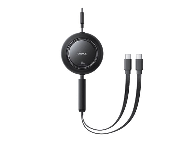 Baseus Free2Pull Mini 2-in-1 Retractable Fast charging Cable - USB-C / 100W / 1.2 Meter / Cosmic Black