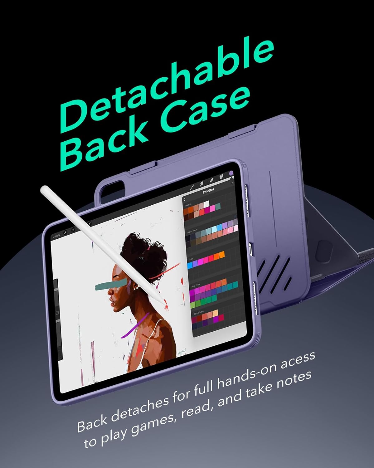 ESR Shift Magnetic Case for iPad Air 13" (2024) 1st Gen / 2nd Gen - Purple