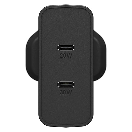 Otterbox Uk Wall Charger 50W - 1X Usb-C 30W + 1X Usb-C 20W Usb-Pd (Warehouse Packed) - Black