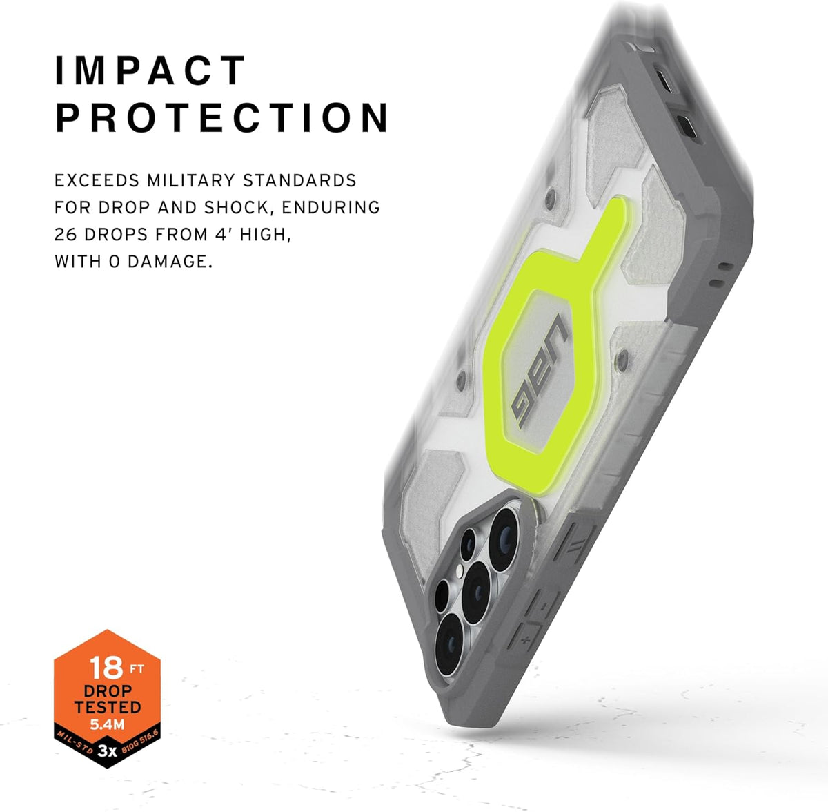 UAG Pathfinder Clear with Magnet with Lanyard Case For Samsung Galaxy S26 Ultra - Active Neon Lanyard