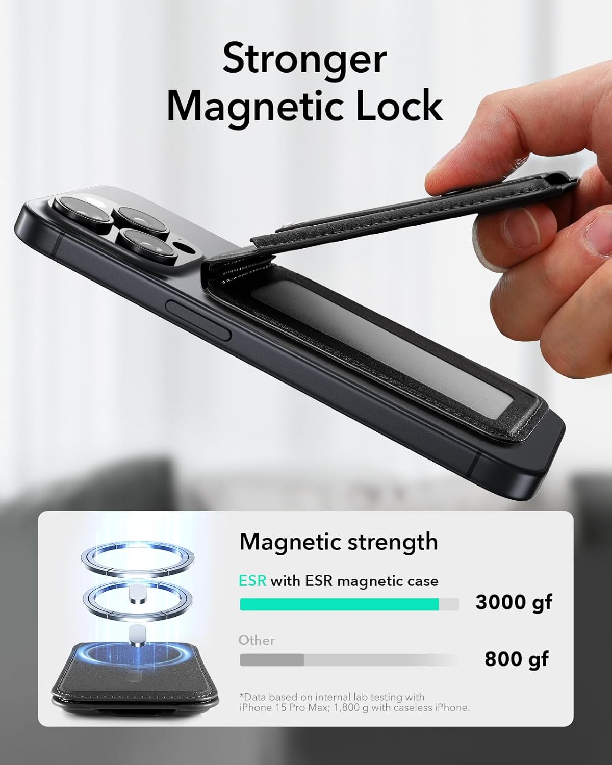 ESR Magsafe Grip Wallet Stand - Black