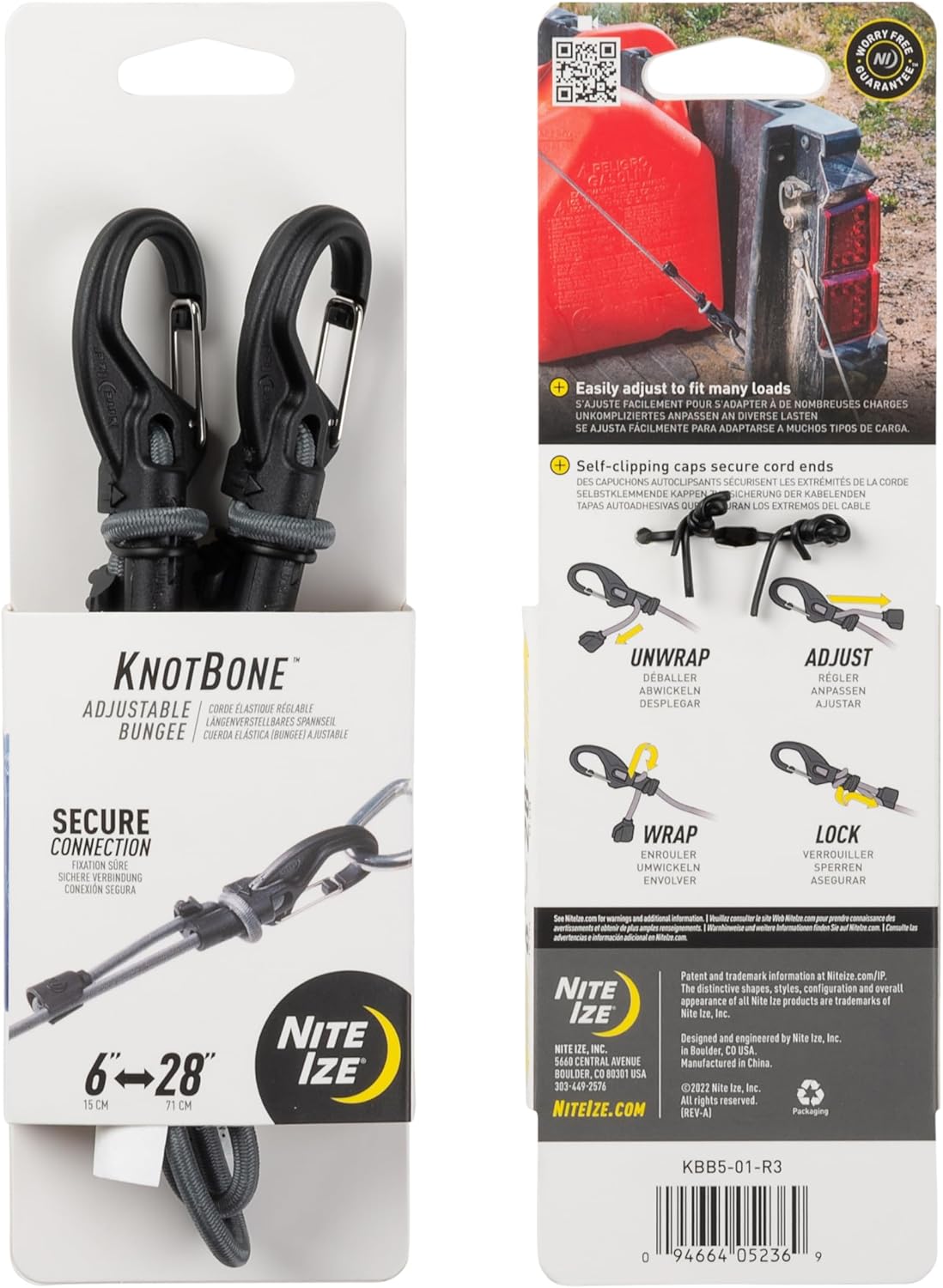 Niteize Knotbone™ Adjustable Bungee™ #5 - Black